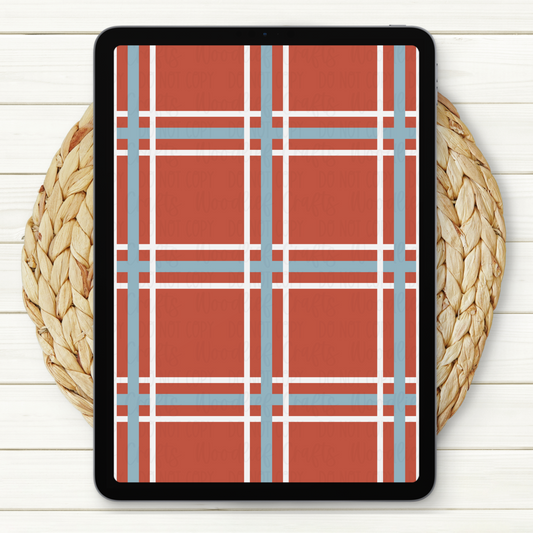 Orange Plaid Seamless Digital Paper | Two Scales Included