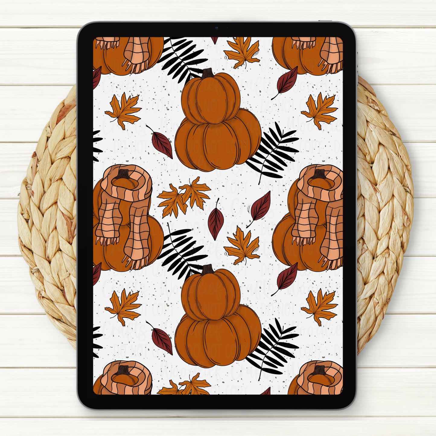 Fall Is Best Of All Seamless Digital Paper | Two Scales Included