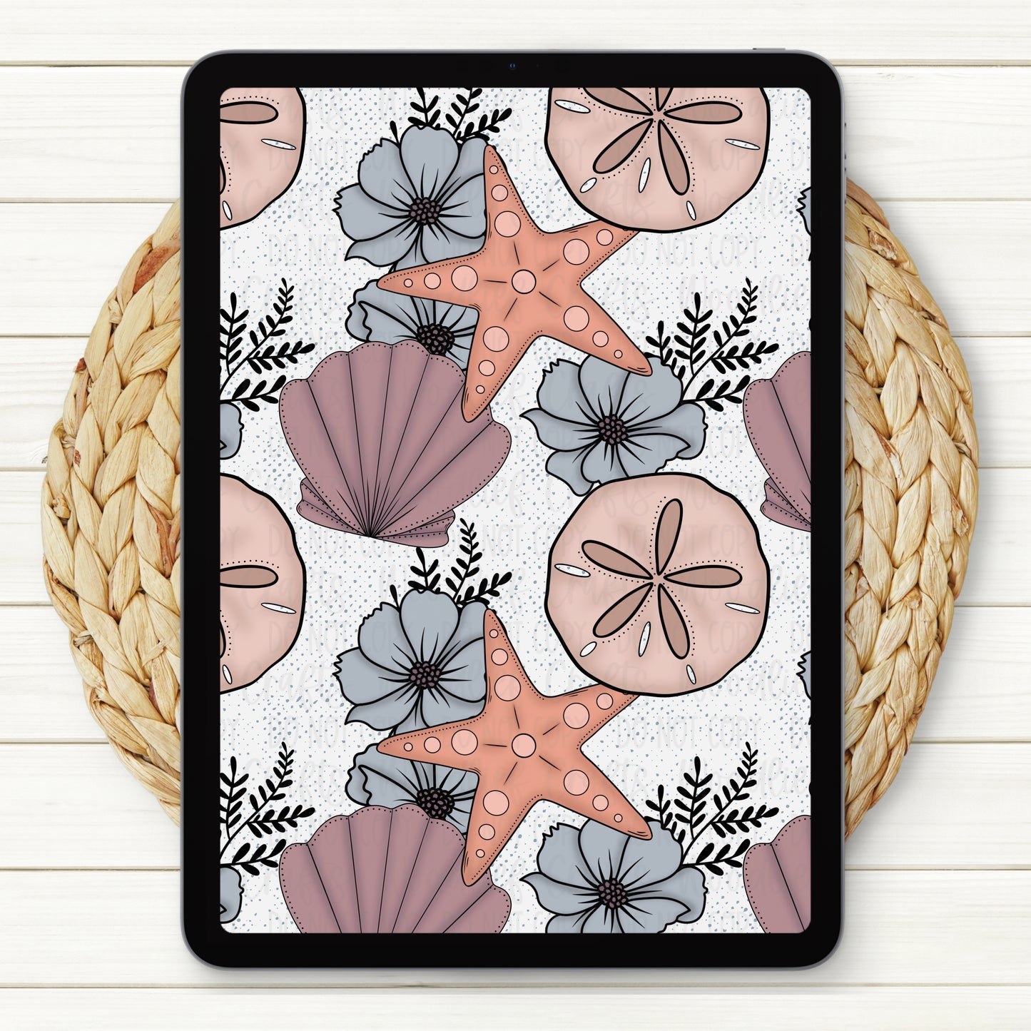 Every Shell Tells A Story Seamless Digital Paper | Two Scales Included