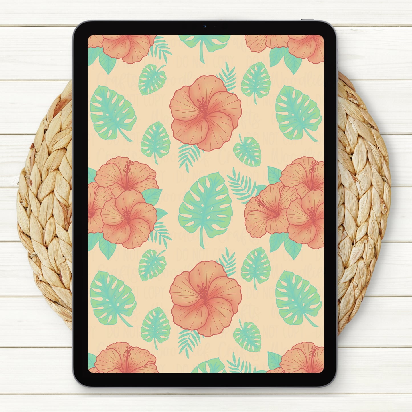 Hibiscus Seamless Digital Paper | Two Scales Included