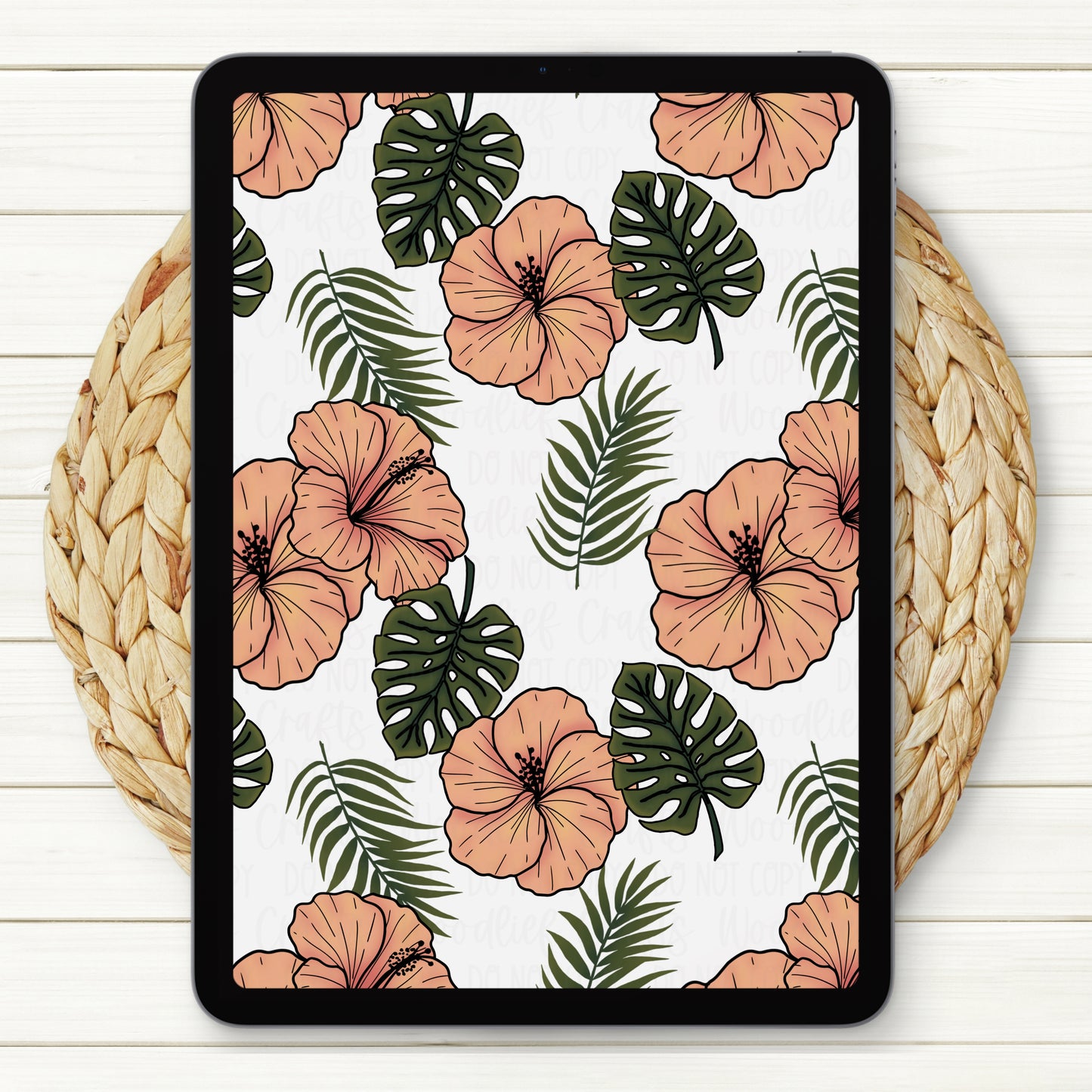 Hibiscus Seamless Digital Paper | Two Scales Included