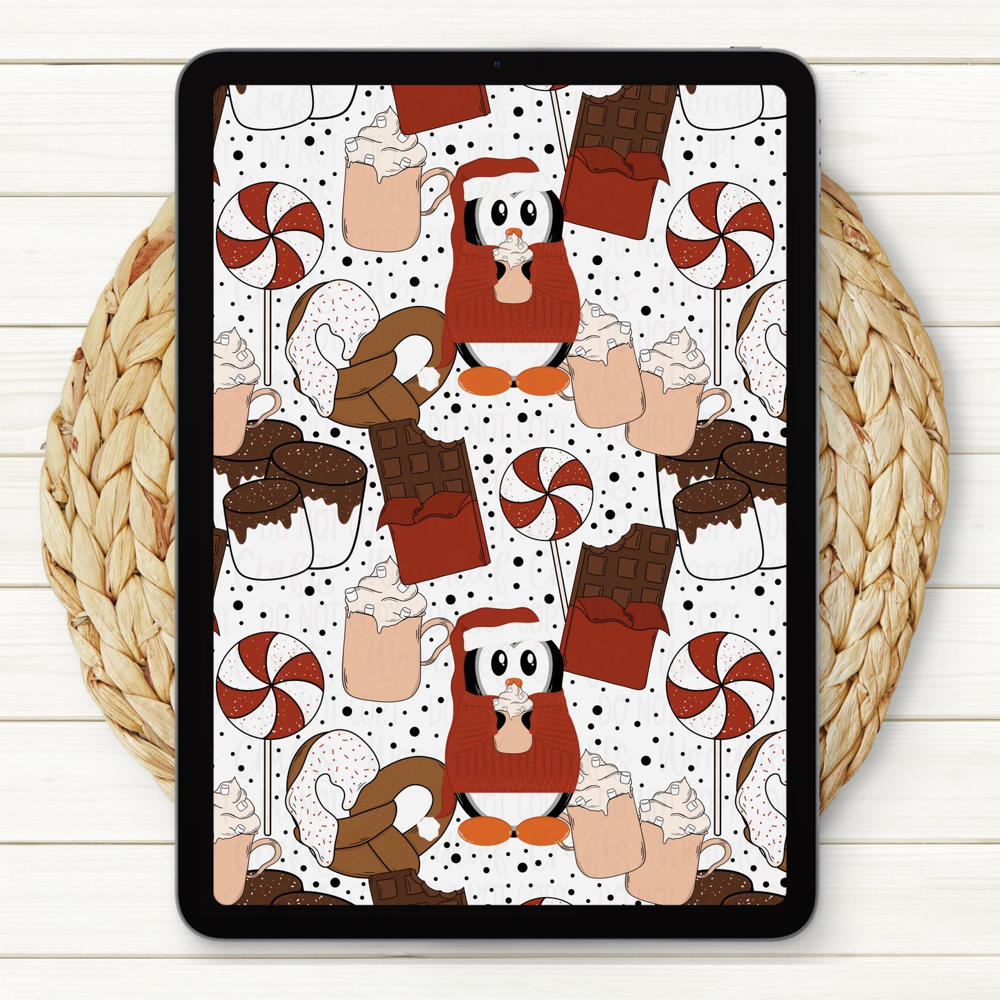 North Pole Sweets Shoppe Seamless Digital Paper | Two Scales Included