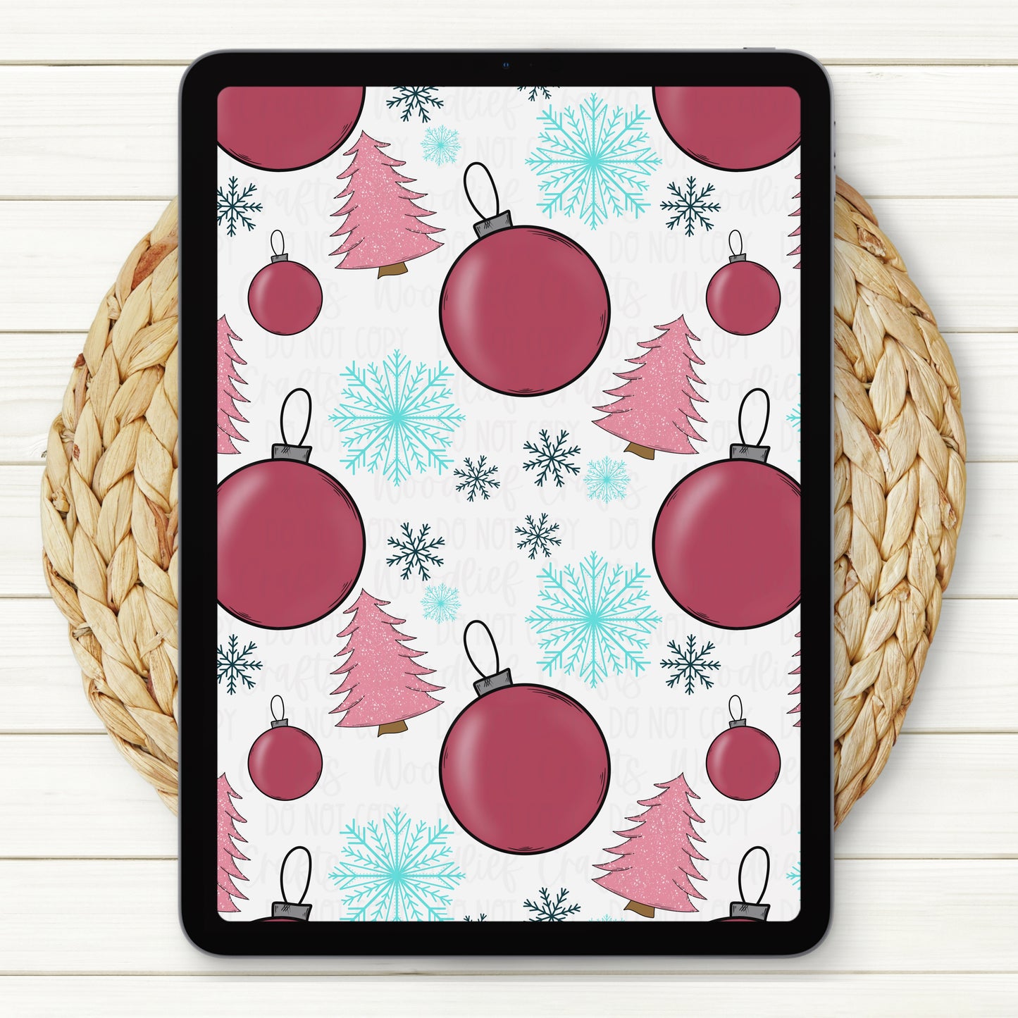 Pink Christmas Seamless Digital Paper | Two Scales Included
