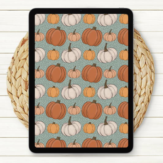Farm Fresh Pumpkins Seamless Digital Paper | Two Scales Included