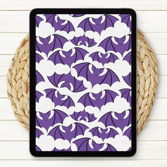 Purple Speckled Bats Seamless Digital Paper | Two Scales Included