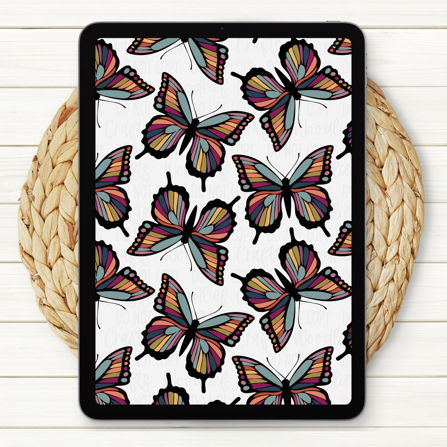 Rainbow Butterfly Seamless Digital Paper | Two Scales Included