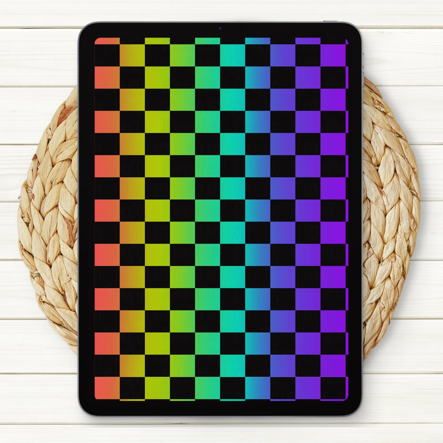 Rainbow Checkered Seamless Digital Paper | Two Scales Included