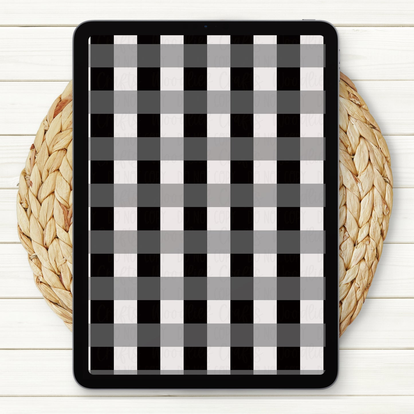 Black And White Plaid Seamless Digital Paper | Two Scales Included