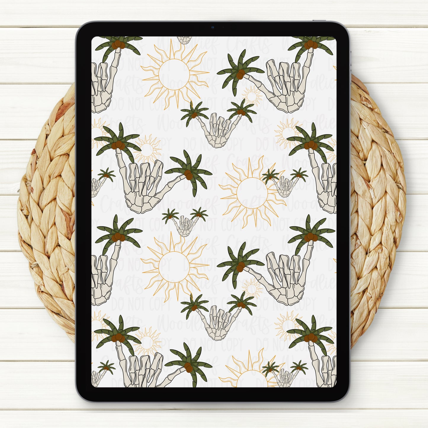 Skellie Palm Trees Seamless Digital Paper | Two Scales Included