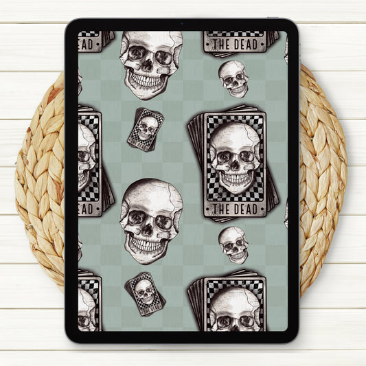 Skull Tarot Cards Seamless Digital Paper | Two Scales Included
