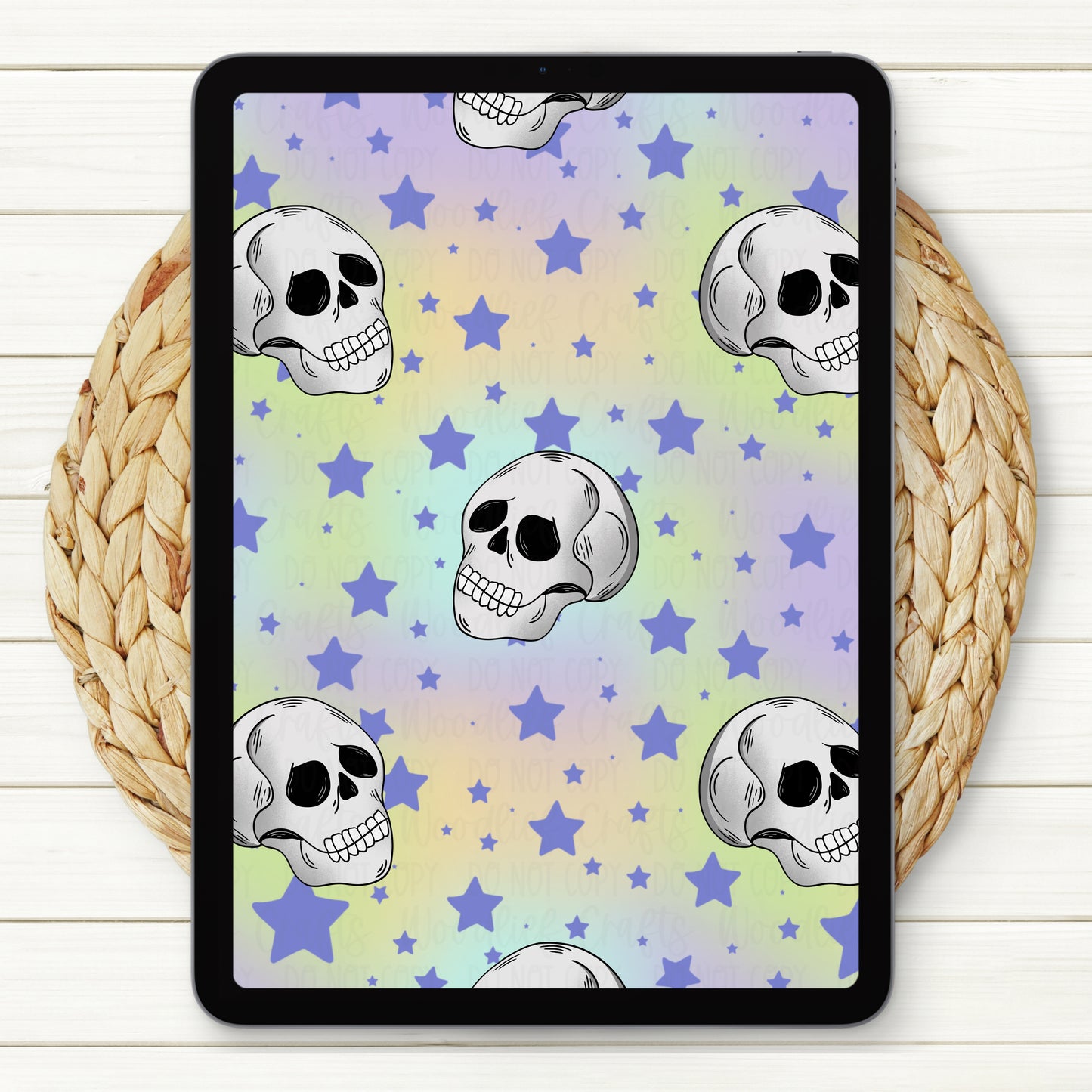 Skulls And Stars Seamless Digital Paper | Two Scales Included