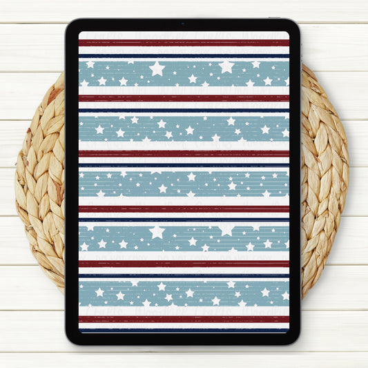 Stars And Stripes Distressed Seamless Digital Paper | Two Scales Included