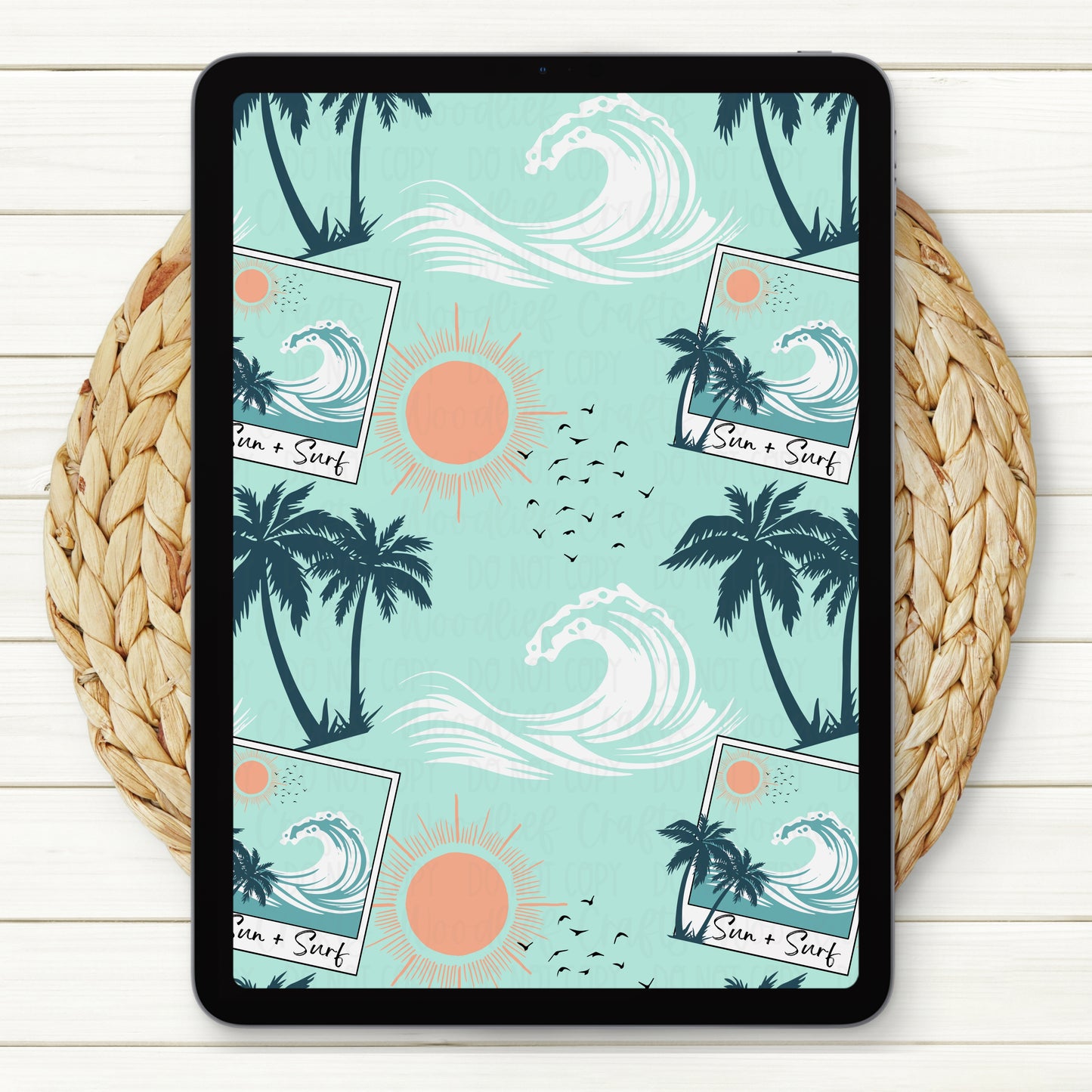 Sun + Surf Seamless Digital Paper | Two Scales Included