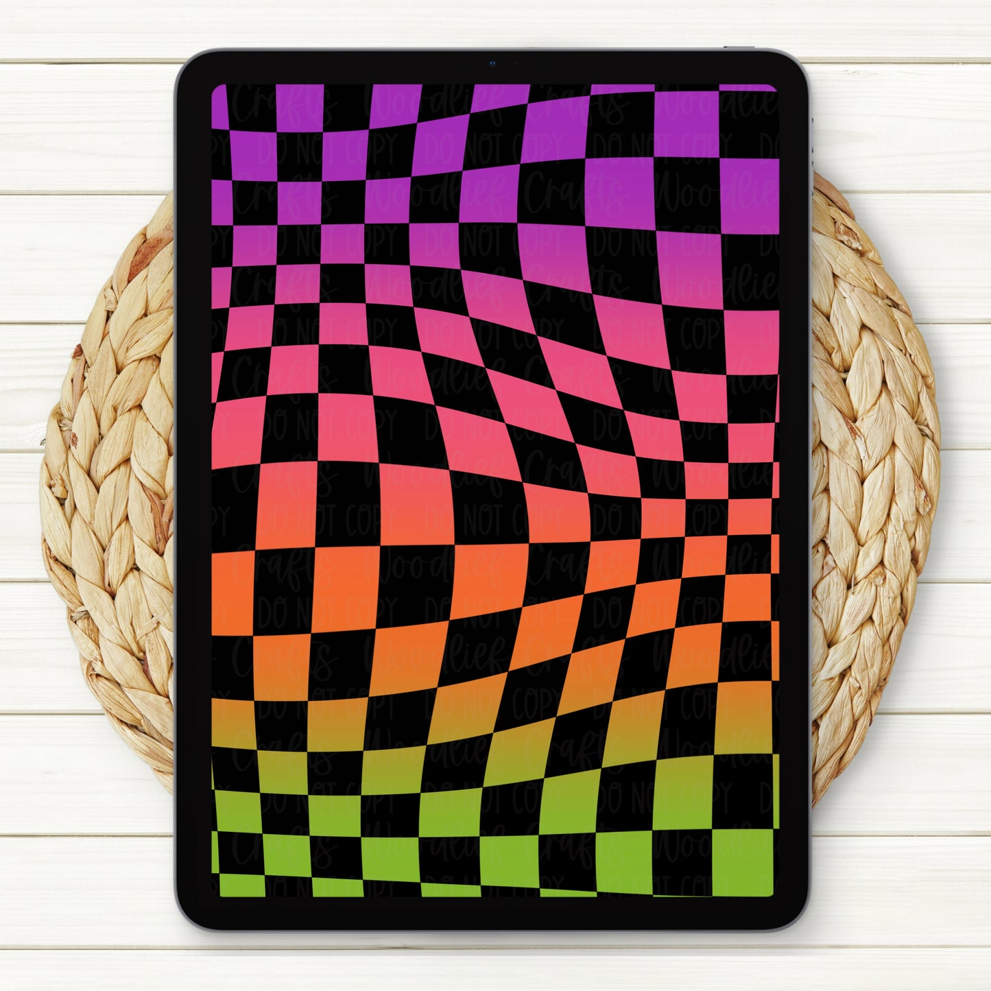 Trippy Ombre Checkered Seamless Digital Paper | Two Scales Included