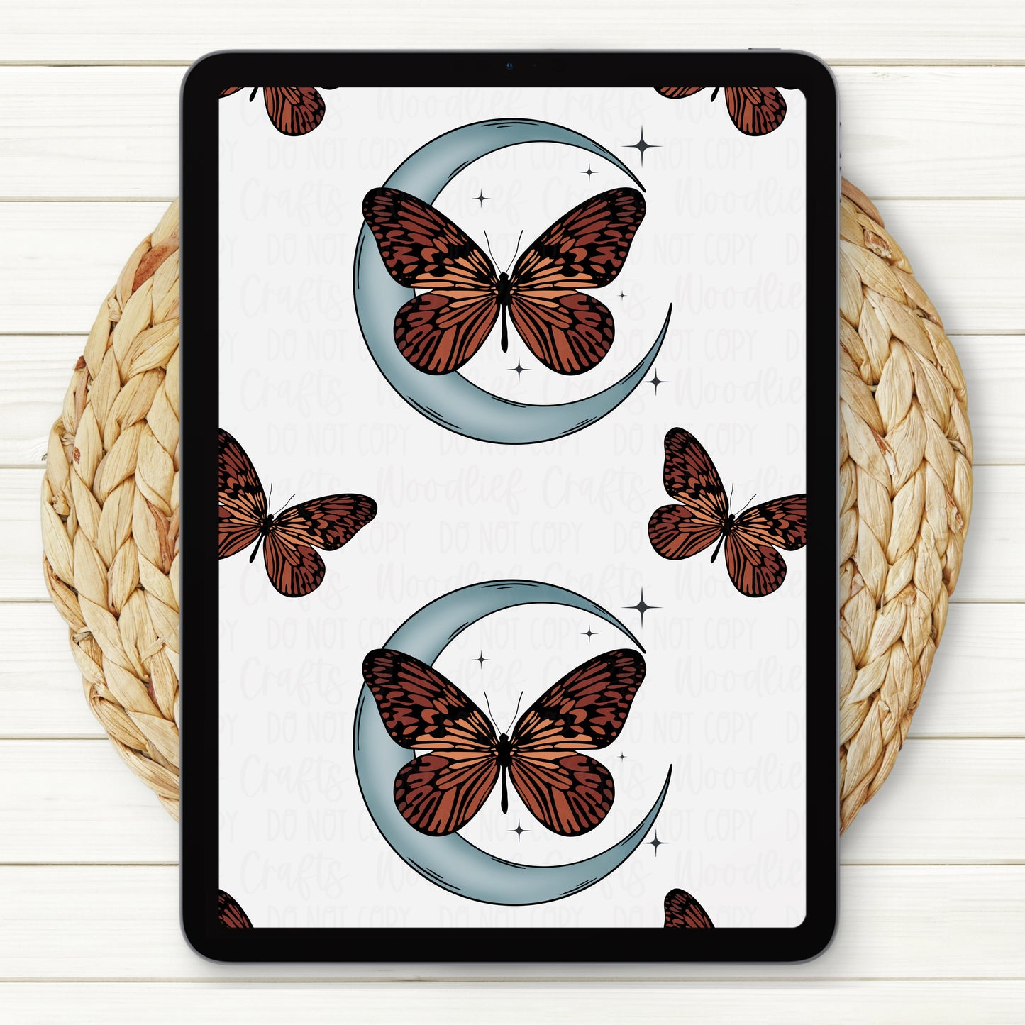 Butterfly Moon Seamless Digital Paper | Two Scales Included