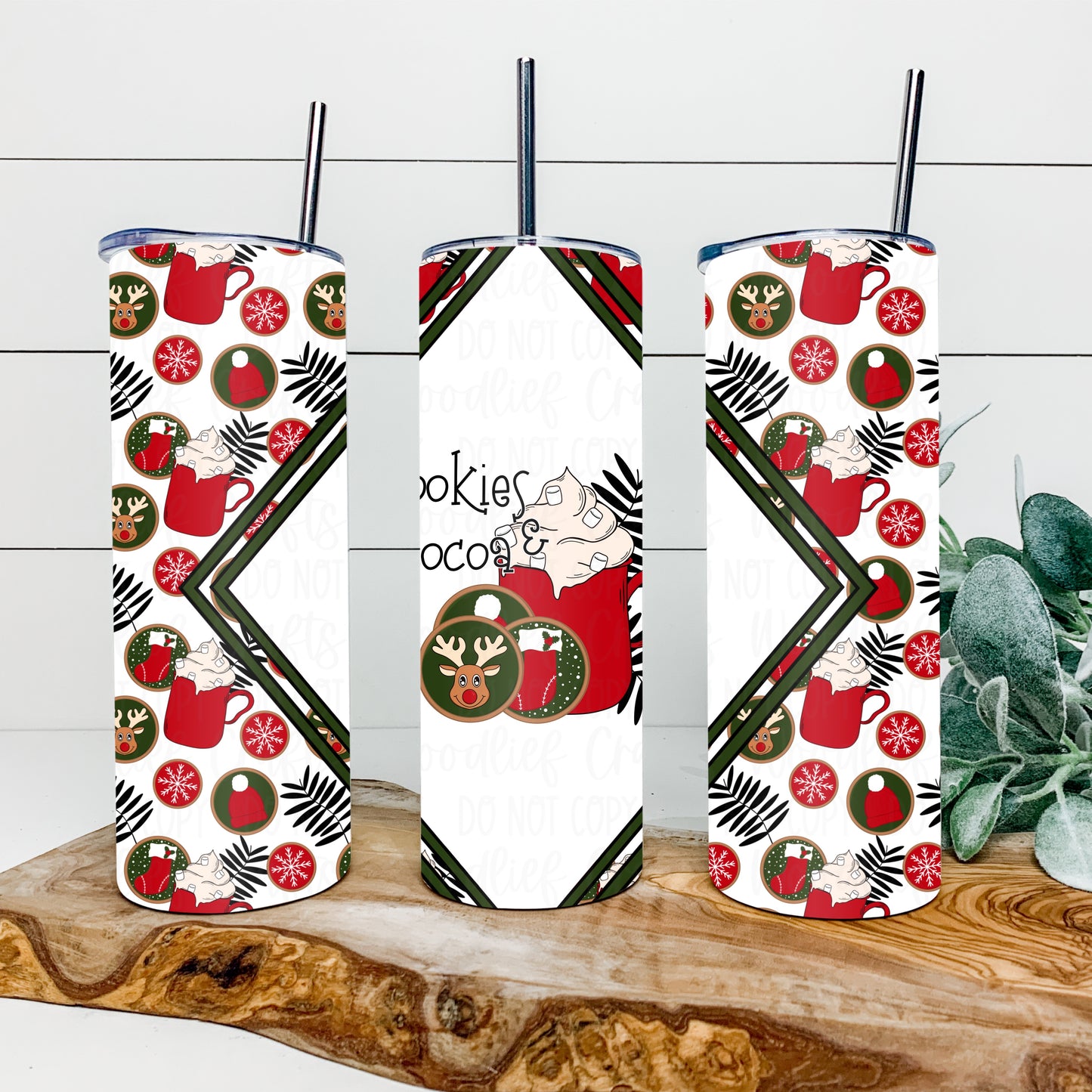 Cookies & Cocoa 20oz Tumbler Wrap | Diamond Tumbler Wrap | Seamless Tumbler Wrap