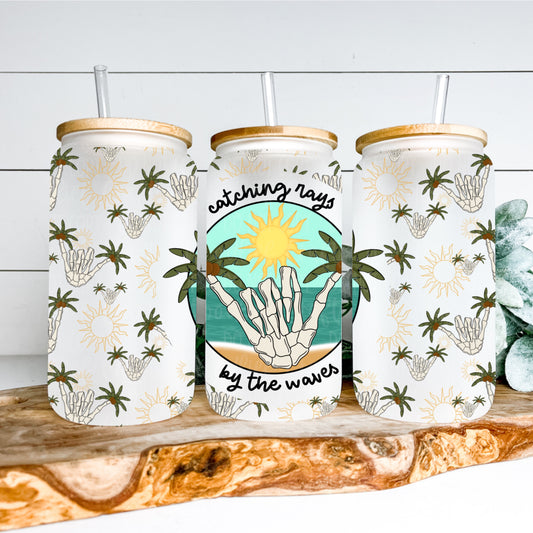 Catching Rays 16oz Glass Tumbler Wrap | Seamless Tumbler Wrap