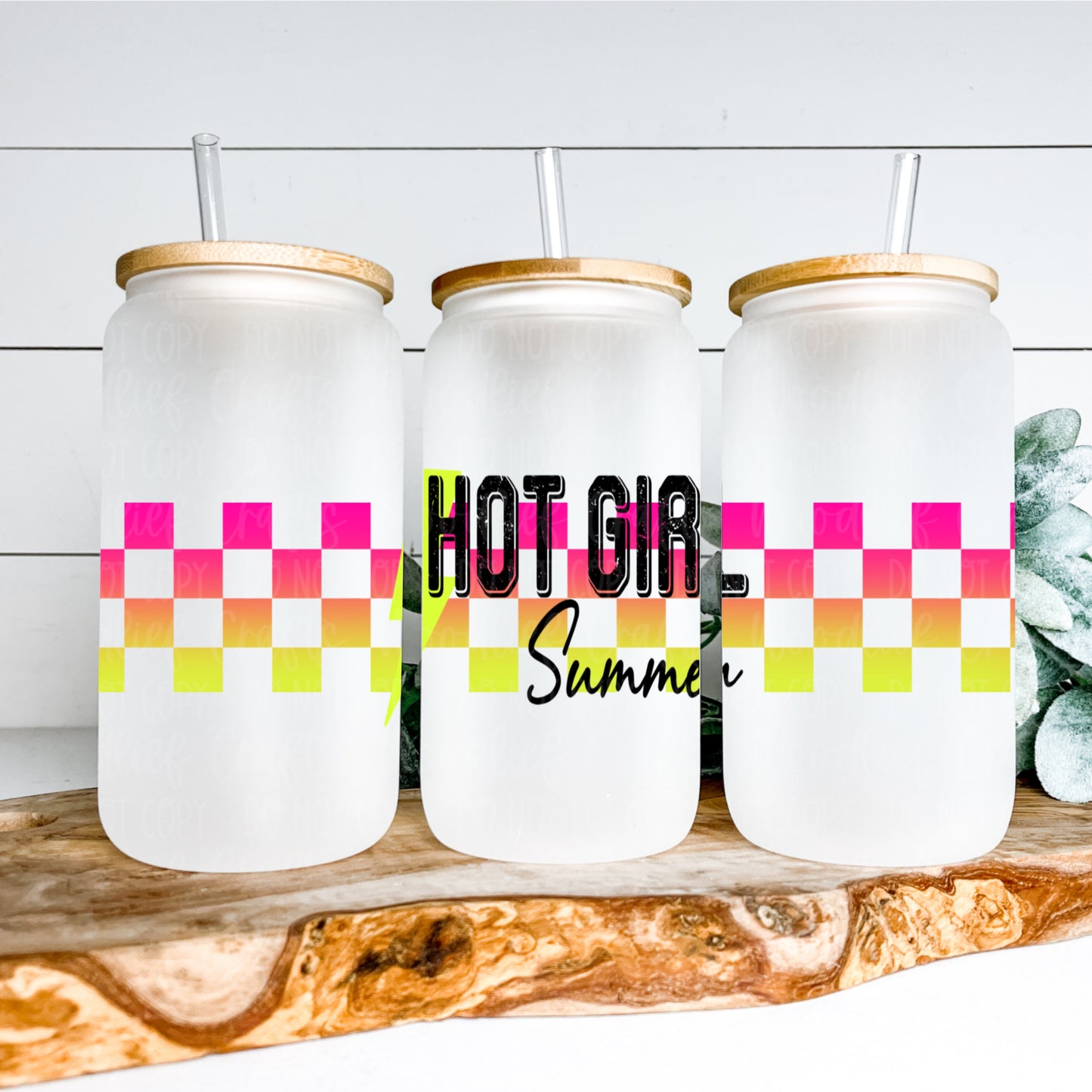 Hot Girl Summer 16oz Glass Tumbler Wrap | Seamless Tumbler Wrap