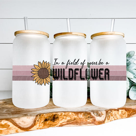 Wildflower 16oz Glass Tumbler Wrap | Seamless Tumbler Wrap