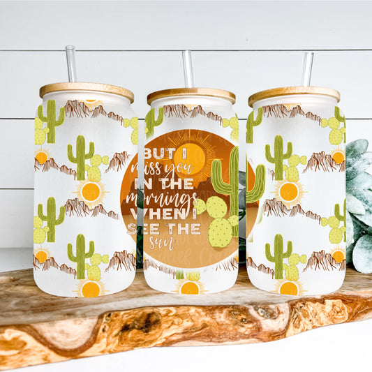 Morning Sun 16oz Glass Tumbler Wrap | Seamless Tumbler Wrap