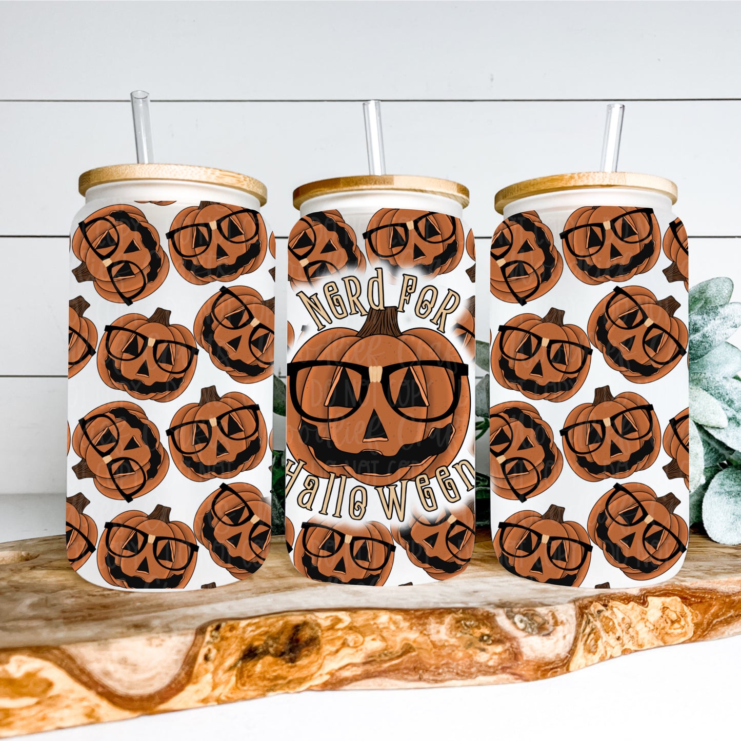 Nerd For Halloween 16oz Tumbler Wrap | Seamless Tumbler Wrap