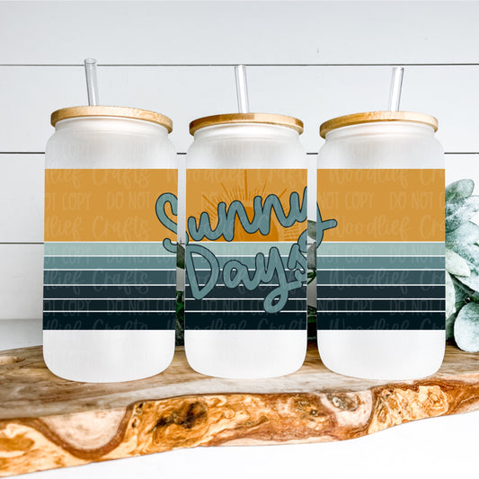 Sunny Days 16oz Glass Tumbler Wrap | Seamless Tumbler Wrap